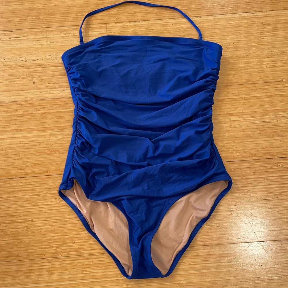 J. Crew Royal Blue Ruched One-Piece